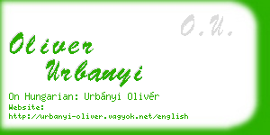 oliver urbanyi business card