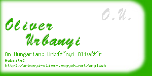 oliver urbanyi business card